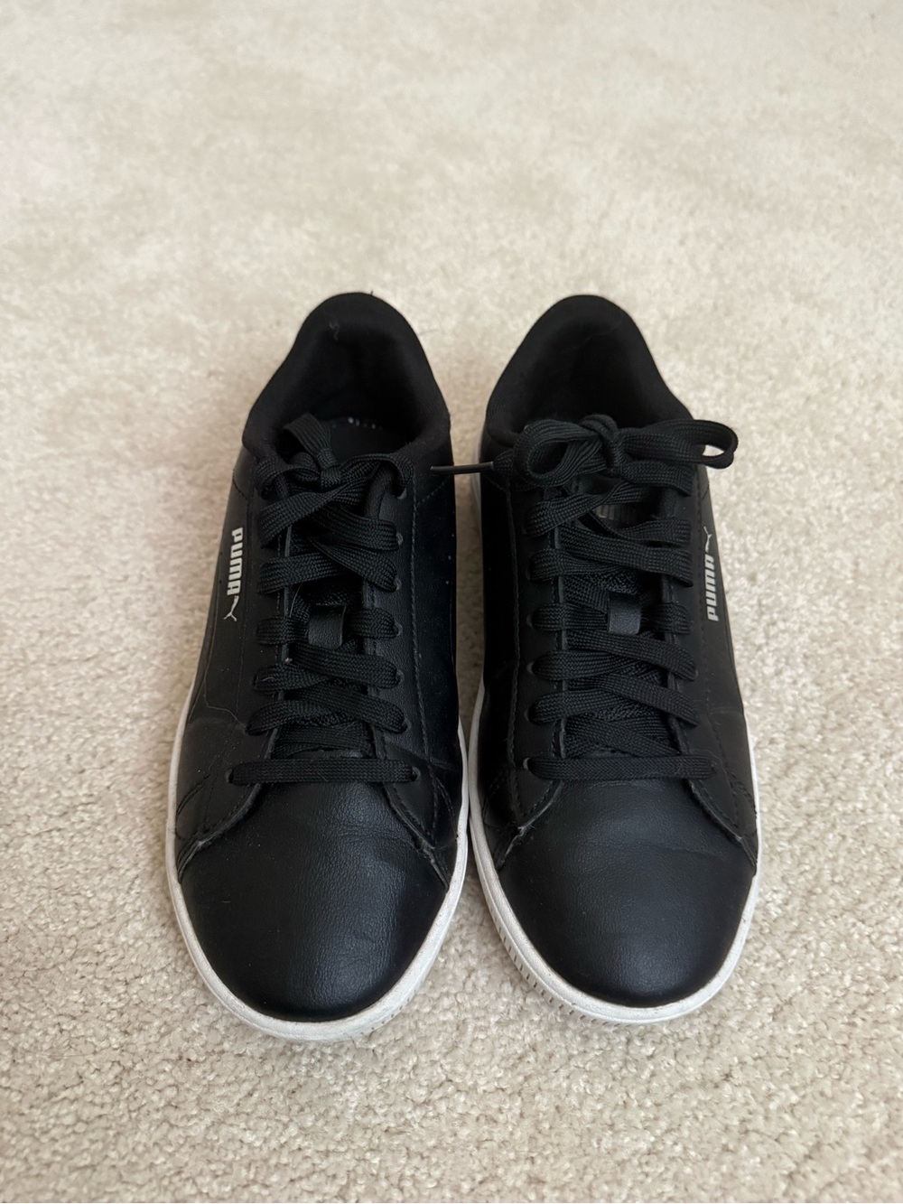 Puma Black Sneakers with Gold Accent and White Sole - Picture 2 of 5